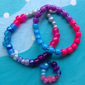 Bi Pride Kandi Bracelets and Ring